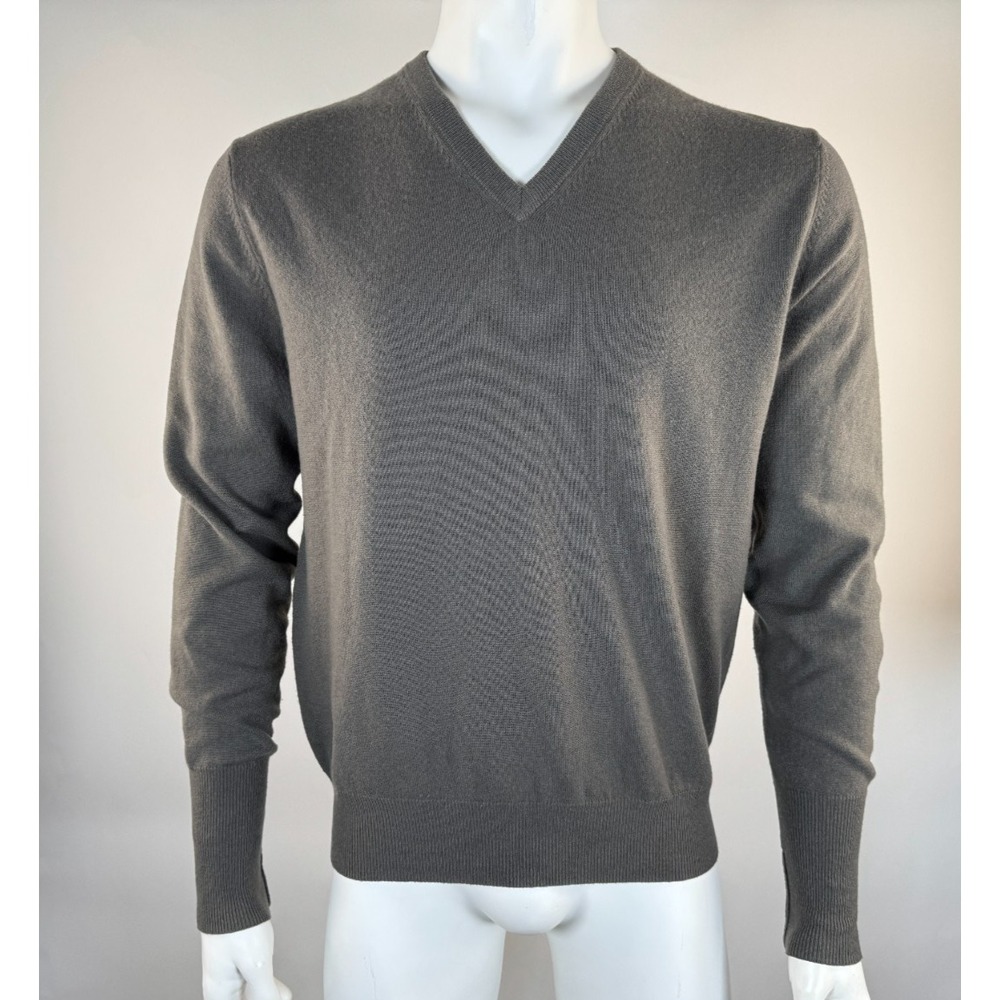 BALLANTYNE Cashmere V-neck‎ Pullover Sweater Mens 52 US L EUC Long Sleeve Knit